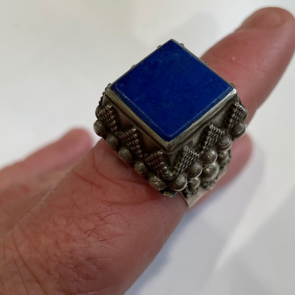 Moroccan Other - Antique Moroccan Berber Tribe Blue men's ring